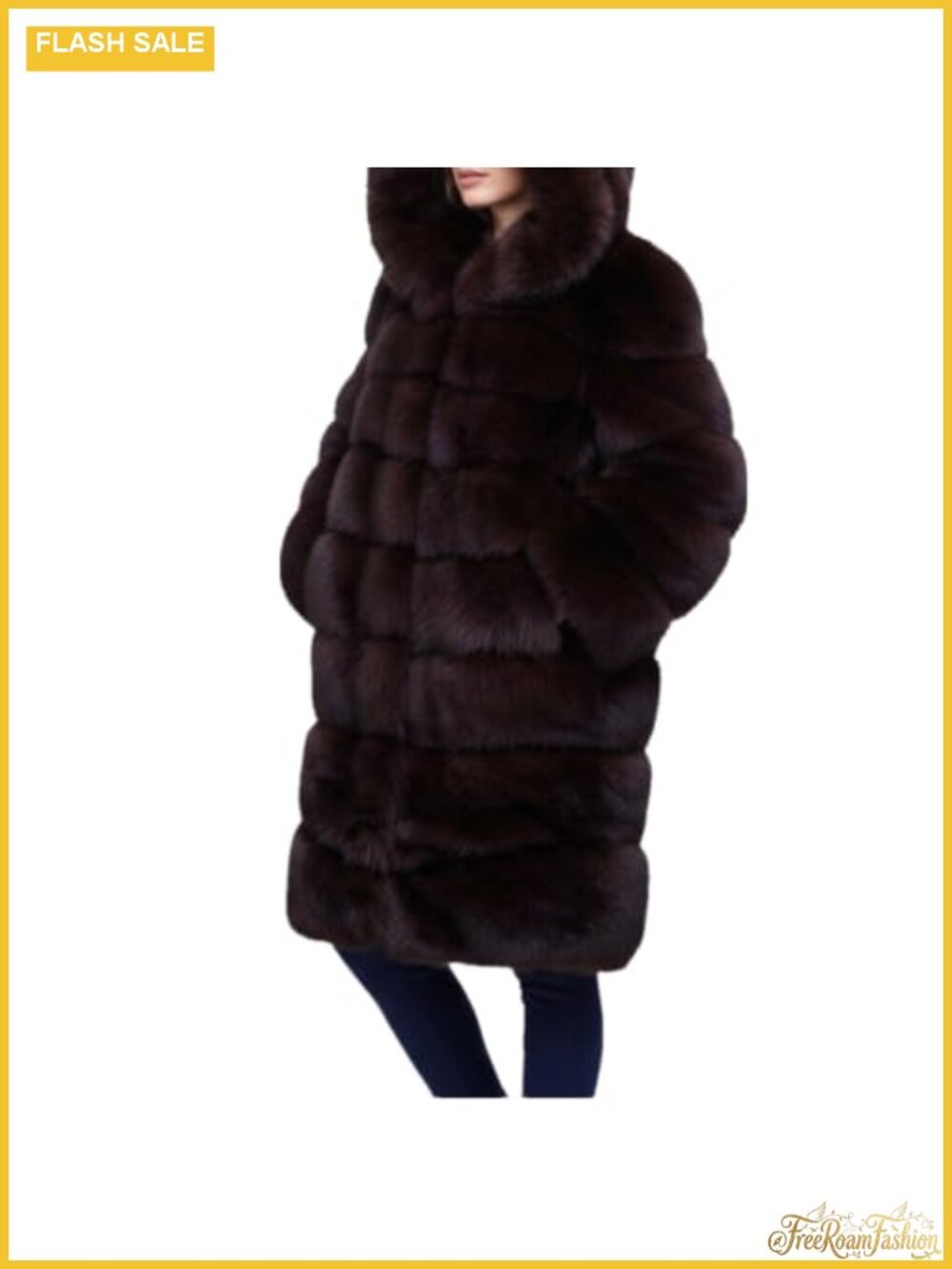 Women Plus Size Faux Fur Jacket Big Hooded Winter Coat